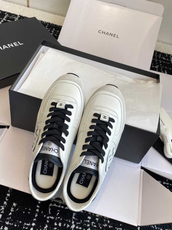 Chanel Panda Platform Sneakers – 2025SS in Black With White Laces