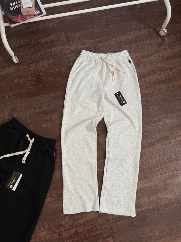Ralph Lauren Cotton Loose Straight Sweatpants – 2025 Autumn Collection in Black
