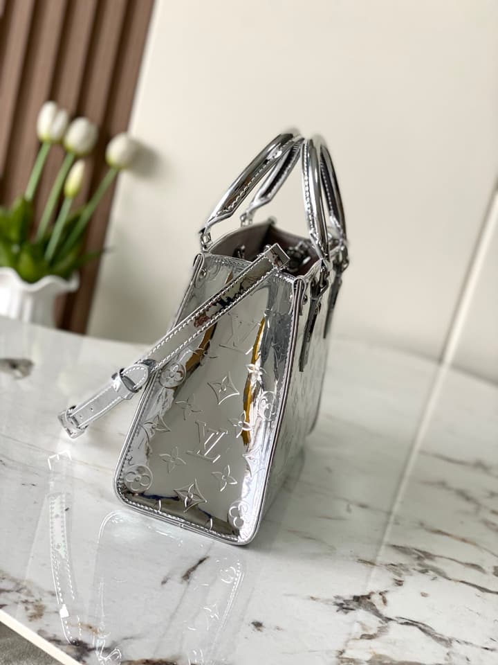 Louis Vuitton OnTheGo Small Tote Bag – LV Ski Series in Metallic Silver Monogram