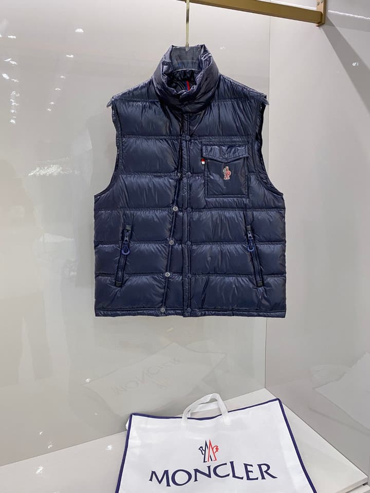 Moncler Goose Down Puffer Jacket – 2025FW in Deep Navy Vest