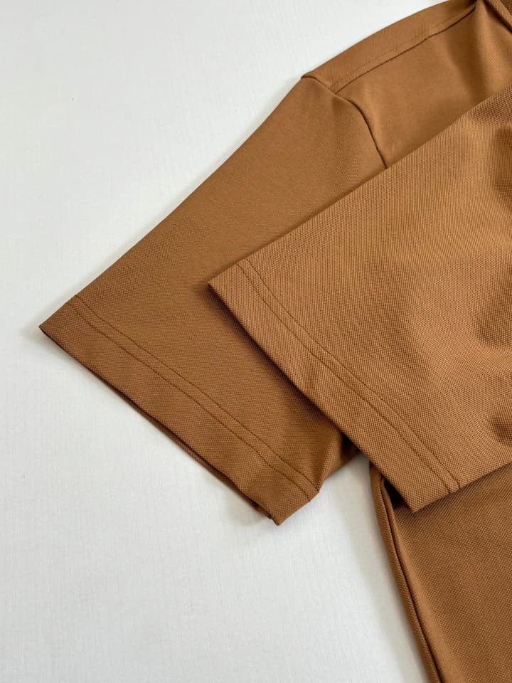 Loro Piana LP Logo Embroidered Pique Cotton Polo Shirt in Dark Brown