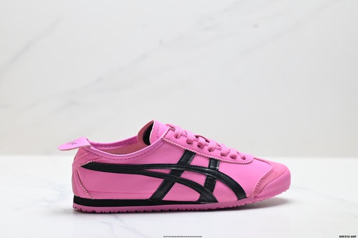 Onitsuka Tiger Mexico 66 NIPPON MADE Sneakers in Black With Pink Stripes