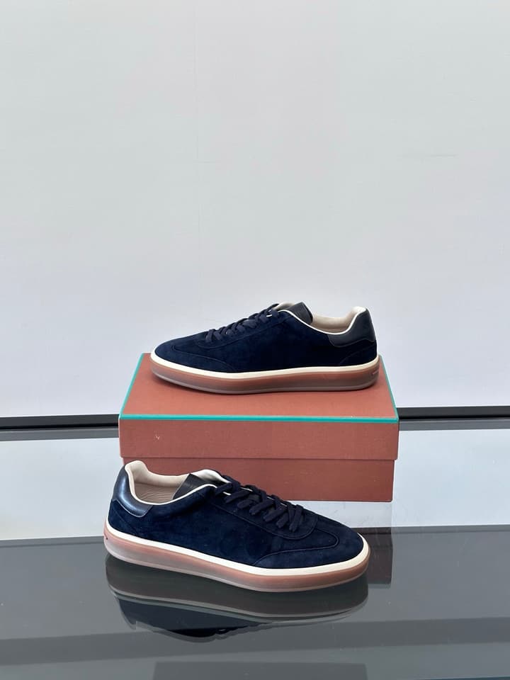 Loro Piana WeekendWalk Suede Sneakers in Cream Suede