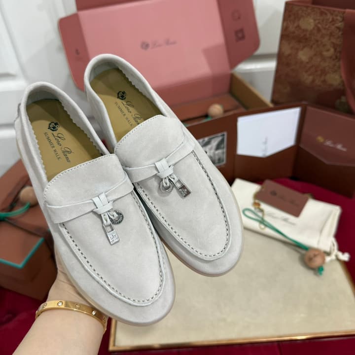 Loro Piana Summer Charms Walk Kids Moccasin Loafers – Kids Collection in Cream