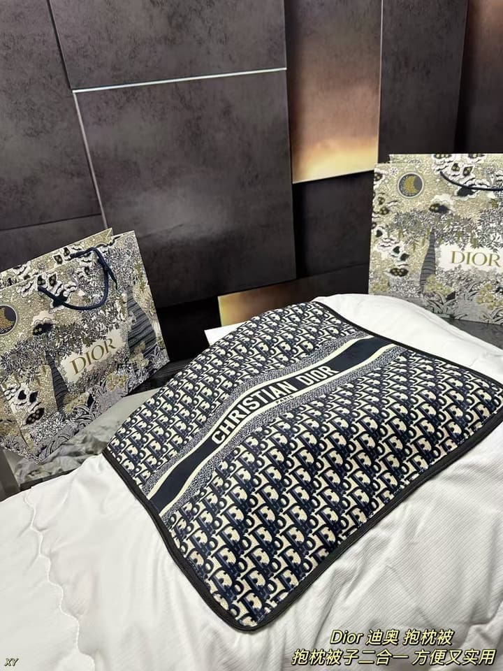 Dior Pillow Blanket Cushion in Black And White Oblique