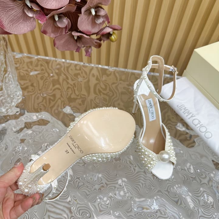 Jimmy Choo Pearl Embellished High Heels