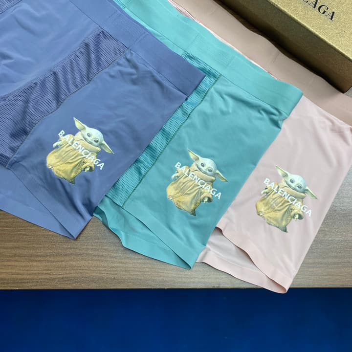 Balenciaga Men's Ice Silk Seamless Underwear Set