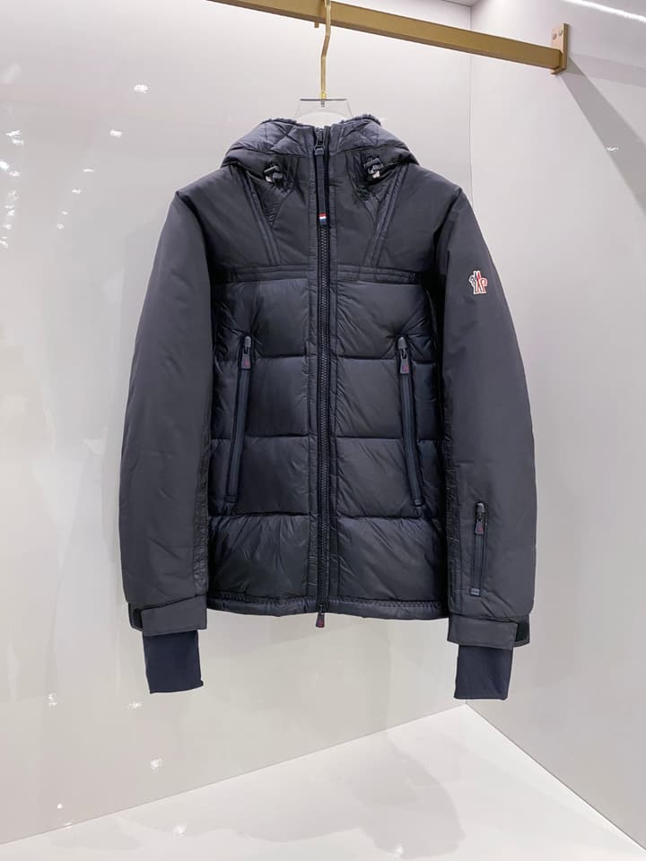 Moncler Grenoble Morgins Shearling Puffer Jacket in Black Technical Down Jacket
