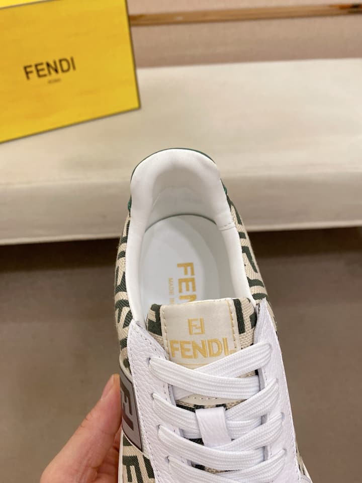 Fendi Calfskin Leather Loafers in Navy White Monogram