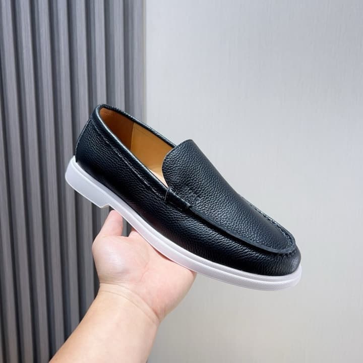 Boss Men's Luxury Leather Loafers in Black Leather