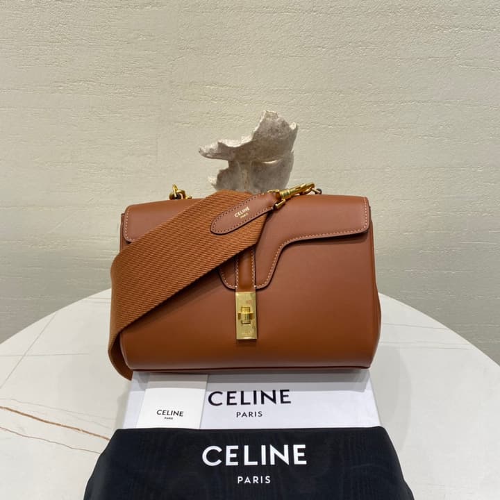 Celine Teen 16 Crossbody Bag in Black Leather