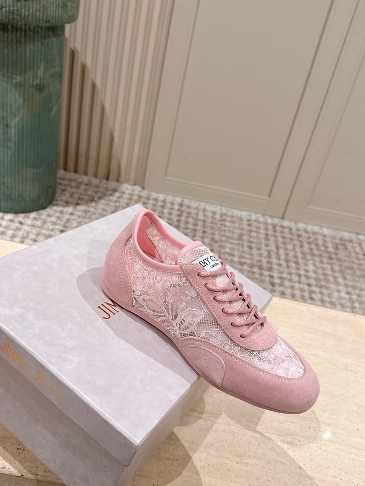 Jimmy Choo Diamond Lace Sneakers in Black Lace