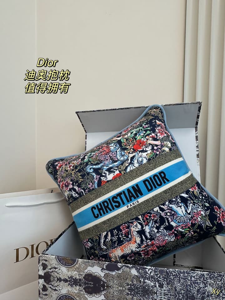 Dior Limited Edition Home Pillow in Black And White Toile Pattern