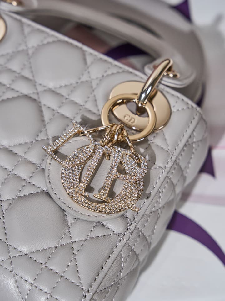 Dior Classic Lady Lambskin Handbag in Blush Pink