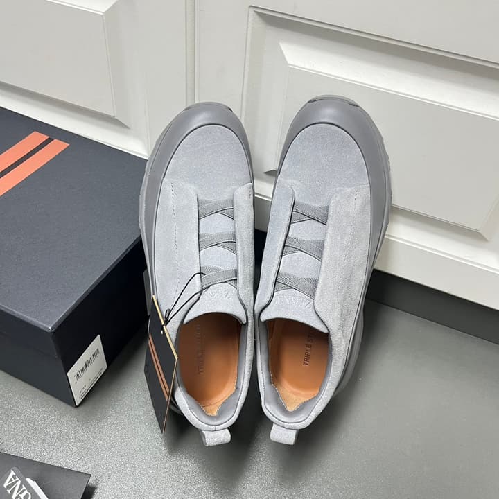 Zegna Triple Stitch™ Monte Suede Loafers – 2024 Collection in Black