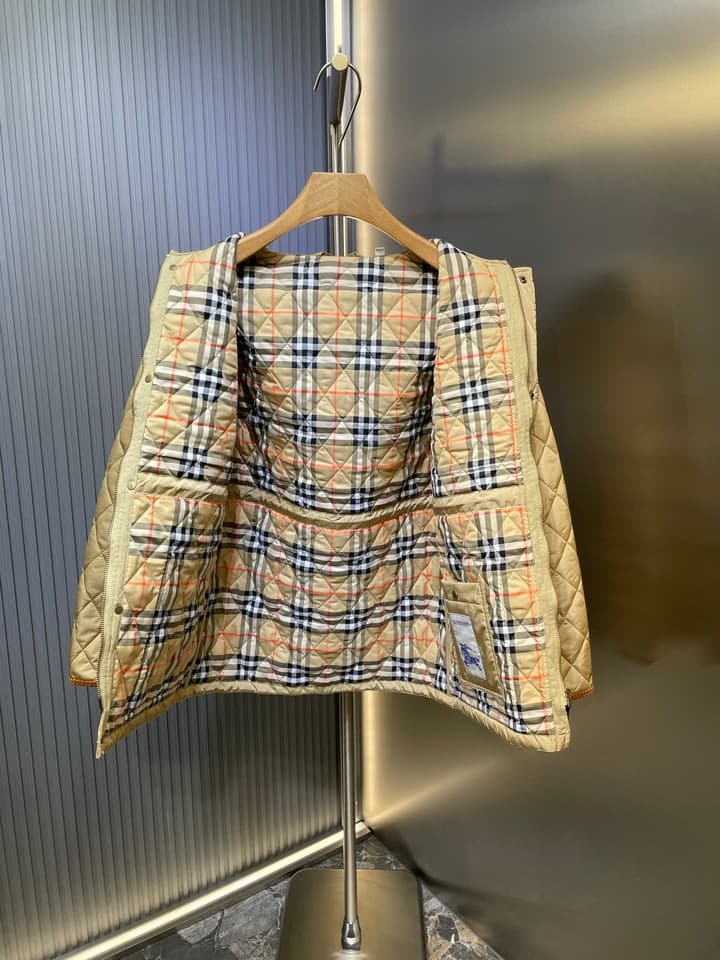 Burberry Checkerboard Padded Jacket in Black