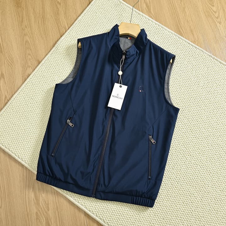 Moncler Reversible Stand-Collar Vest – 2025 Spring Collection in Black