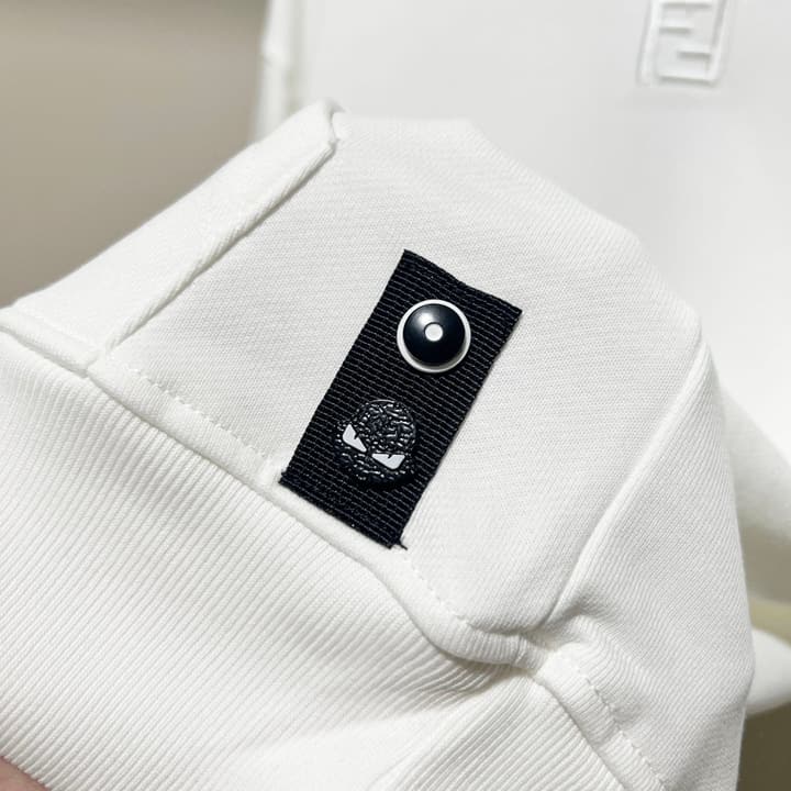 Fendi FF Patch Logo Cotton Hoodie in Black Hooded Sweatshirt