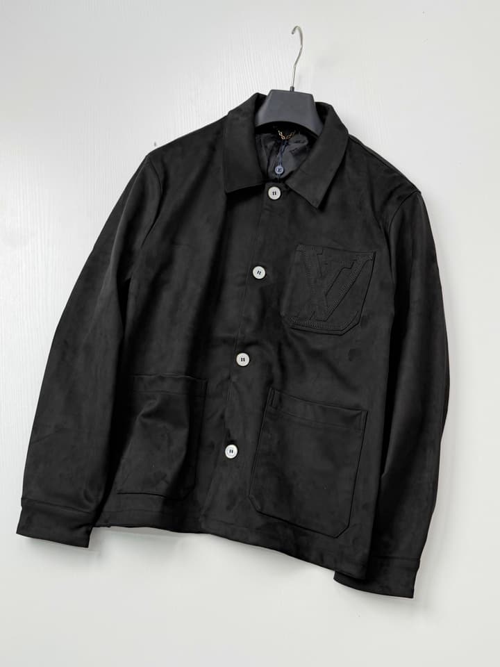 Louis Vuitton 3D V Embroidered Suede Workwear Jacket