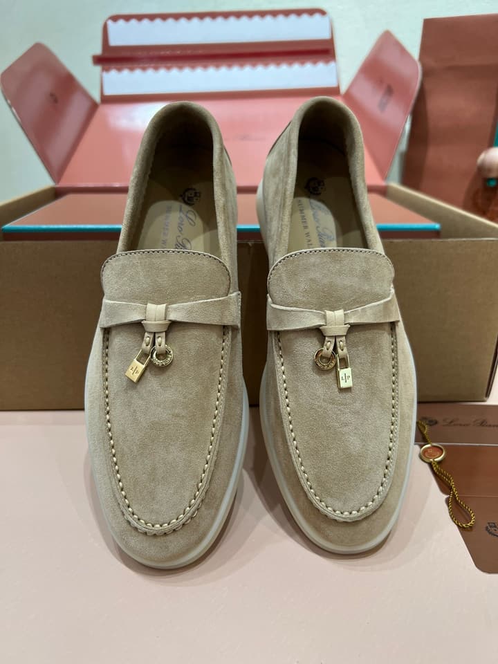 Loro Piana My Charms Classic Loafers in Nude