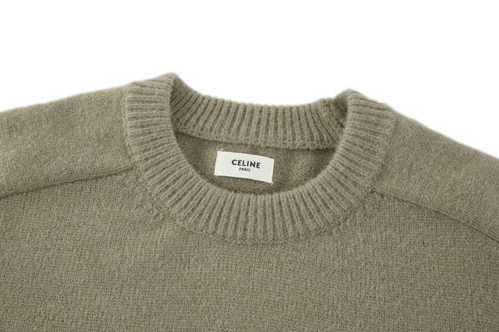 Celine Triomphe Embroidered Knit Sweater in Black