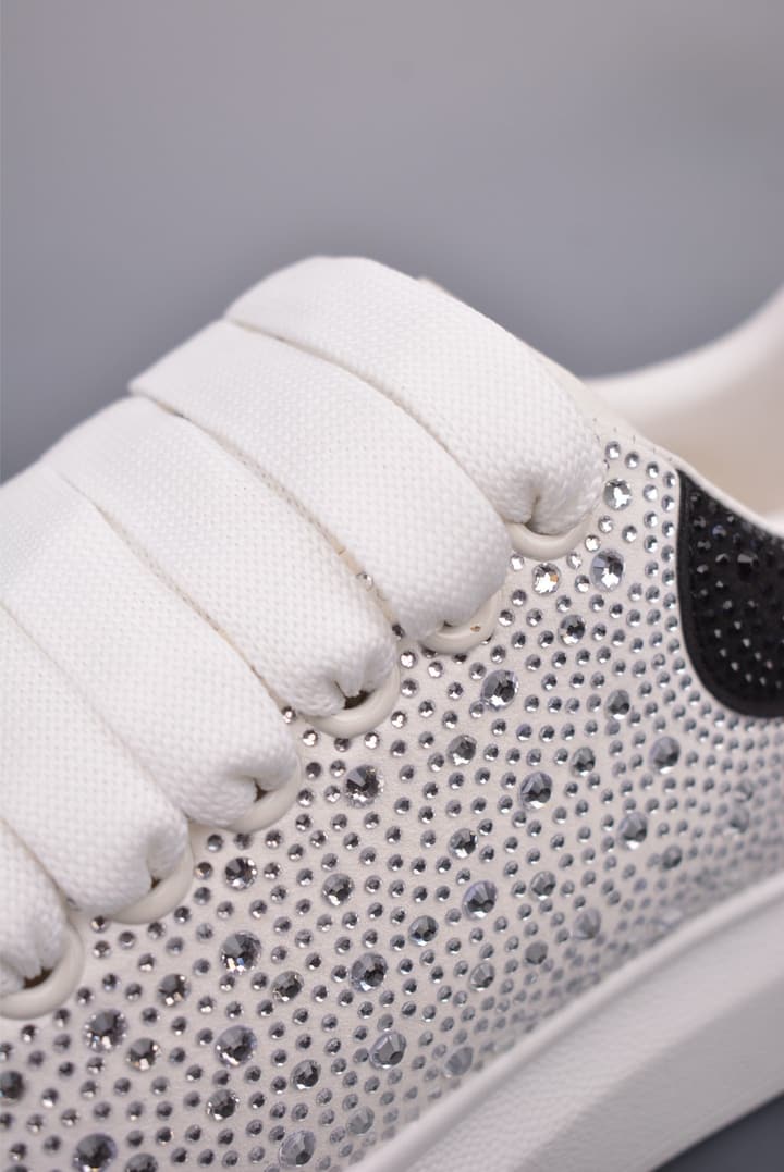 Alexander McQueen Rhinestone Sneakers in All Black Embossed