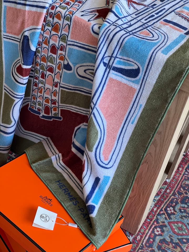 Hermès Palm Tree Cotton Beach Towel