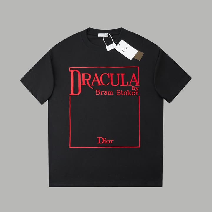 Dior Logo Embroidered Short-Sleeve T-Shirt – 26SS Early Spring Collection in Black Dracula
