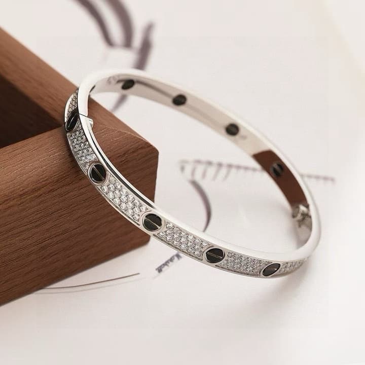 Cartier LOVE Pave Bracelet in Rose Gold Tone Bracelet
