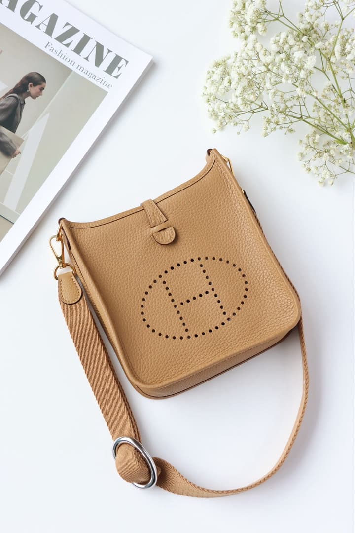 Hermès YF16 TC Handbag – Biscuit Color in Biscuit Color With Silver Hardware