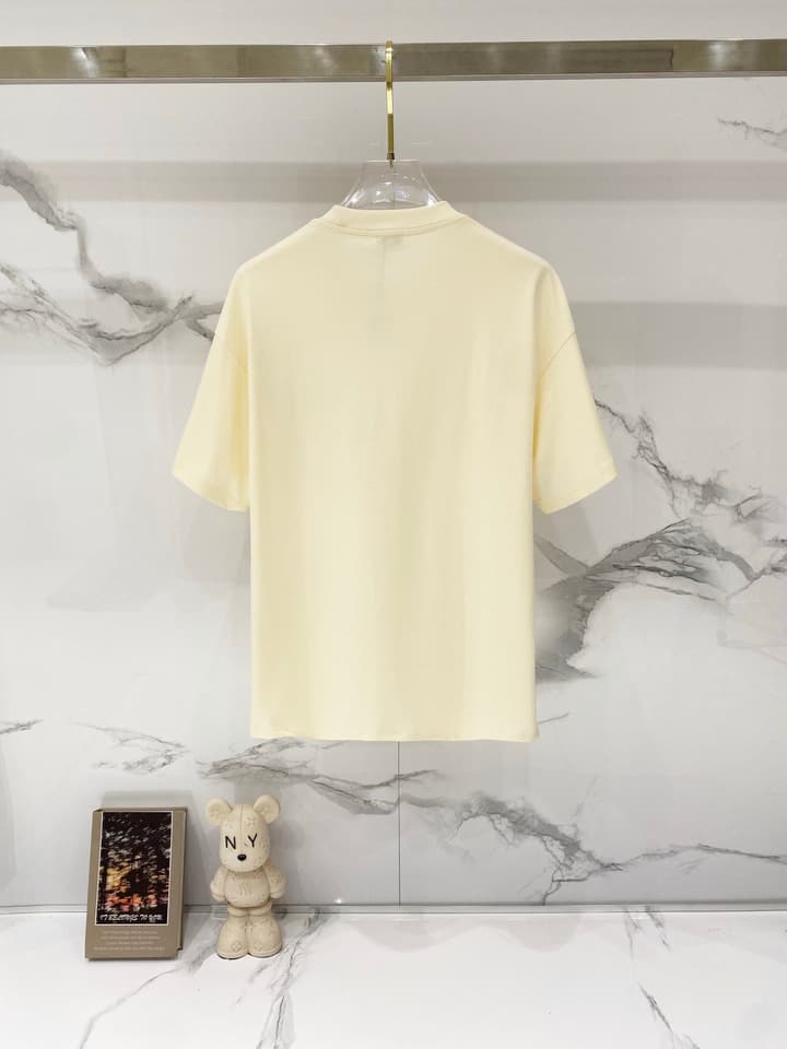 Loewe Cat Embroidery Cotton T-Shirt in Apricot