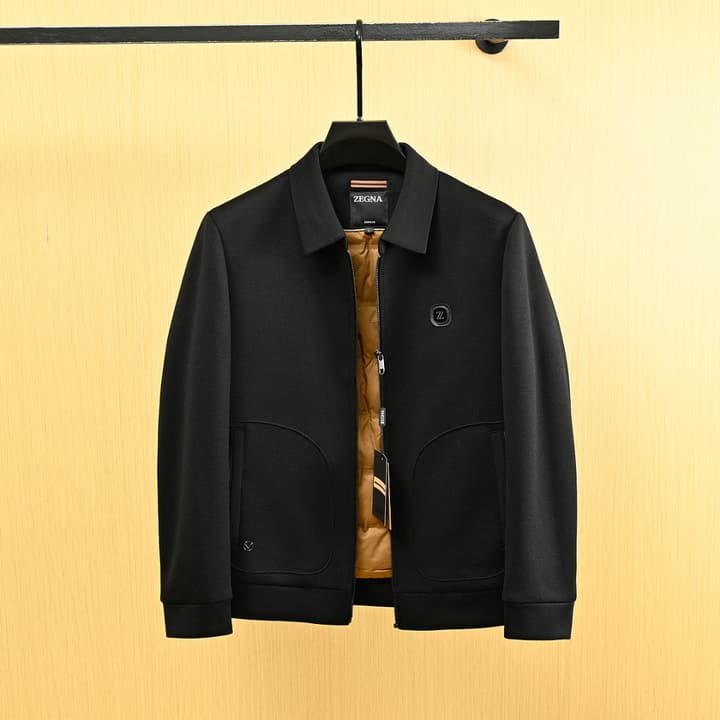 Zegna Men's Business Wool Goose Down Jacket – 25FW in Classic Black