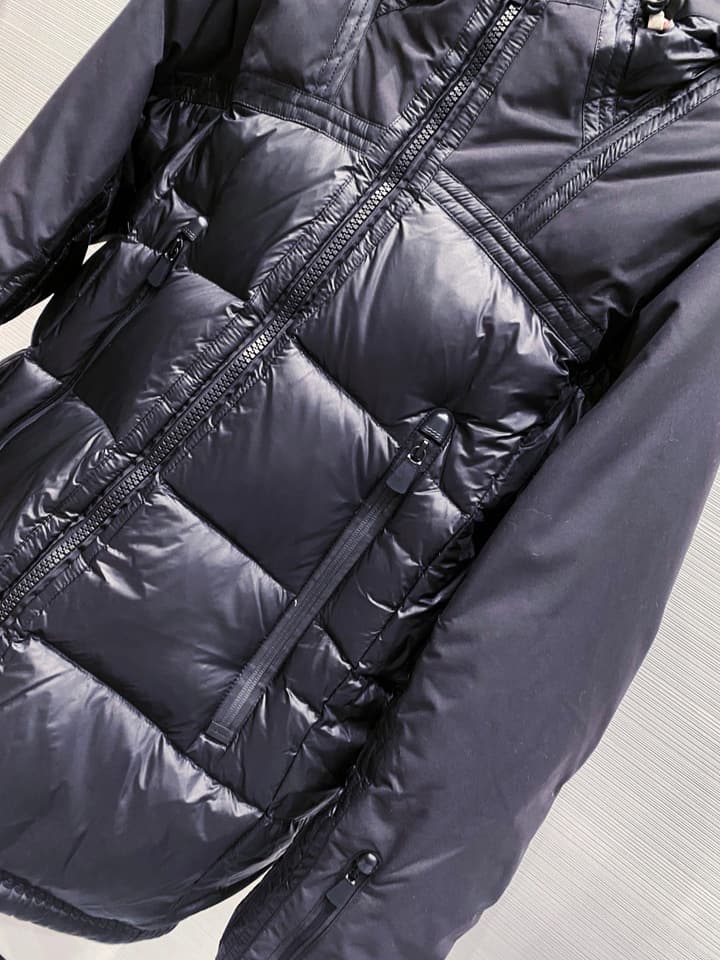 Moncler Grenoble Morgins Shearling-Lined Down Jacket in Black Tech Down Jacket