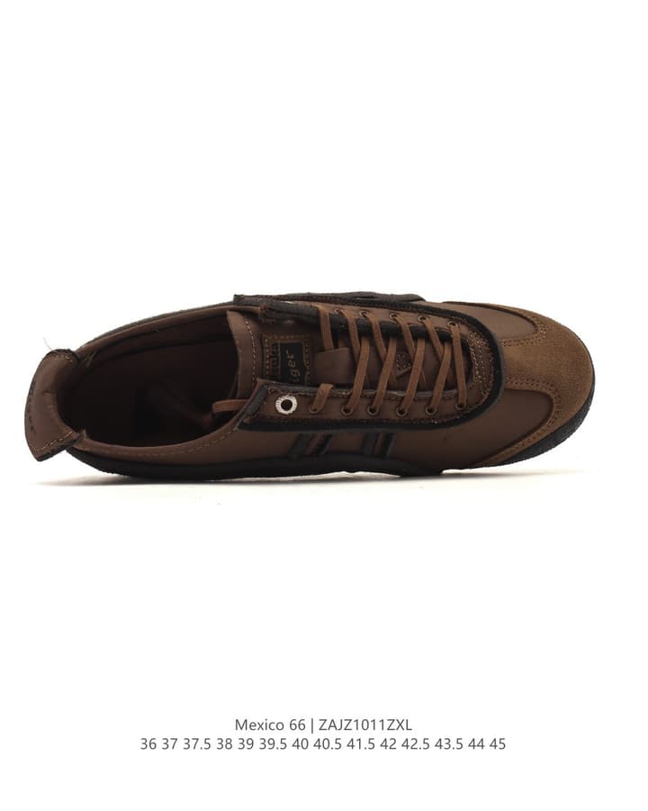 Asics Onitsuka Tiger Mexico 66 Classic Sneakers in Brown Suede With Dark Stripes