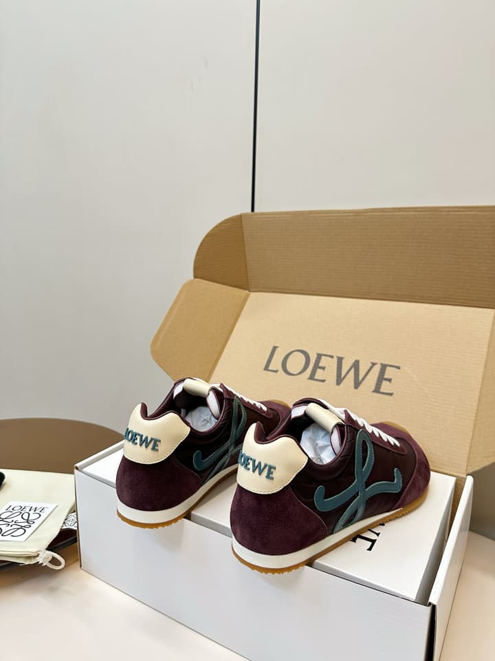Loewe Ballet Runner 2.0 Burgundy Sneakers in Wine Red Suede