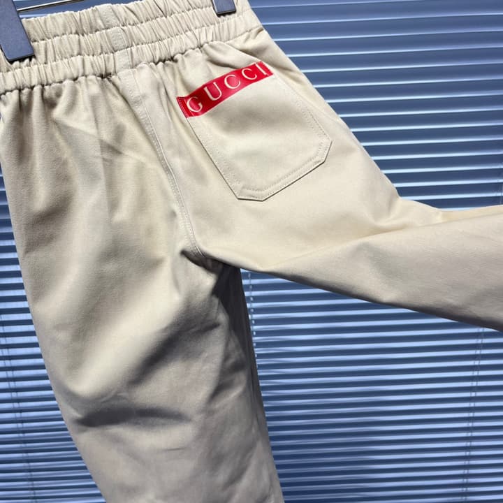 Gucci Detail Trousers – 2025 Collection in Khaki Trousers
