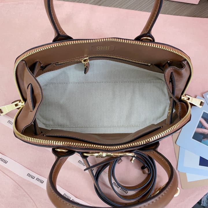 Miu Miu Aventure Nappa Leather Bowling Bag