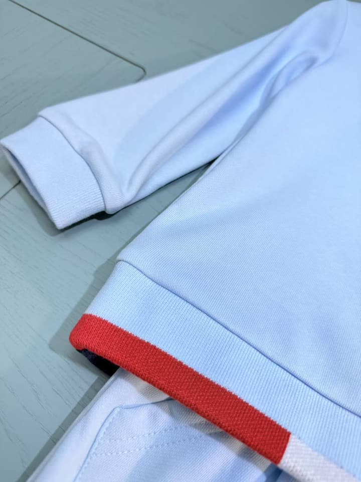 Moncler Baby Sweatshirt and Pants Set – Kids Collection – 2025SS in Light Blue With Tricolor Trim