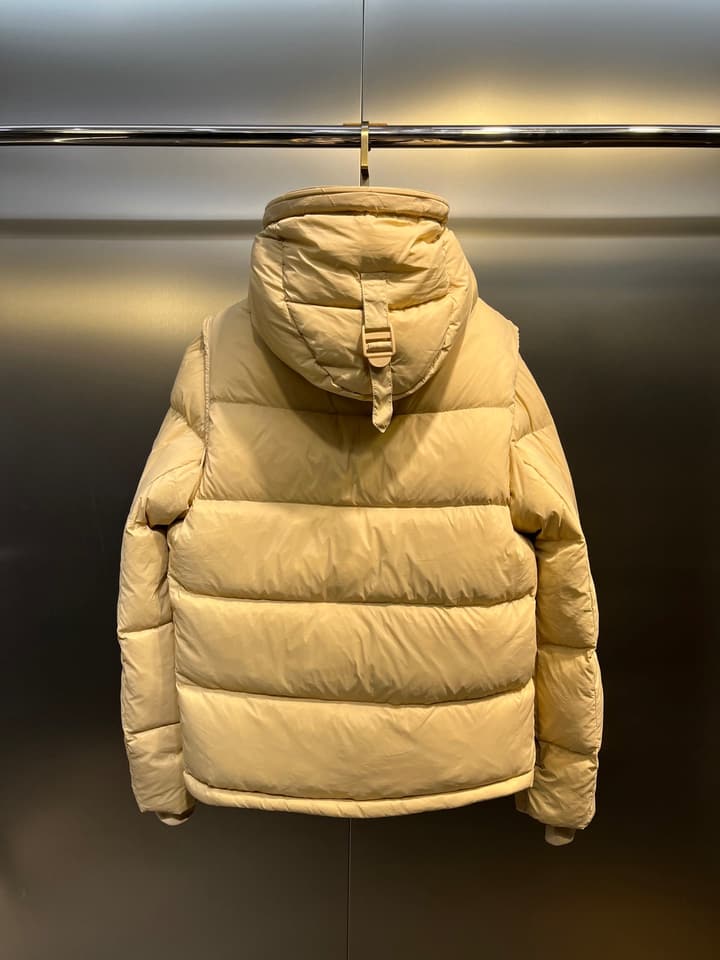 Burberry Detachable Sleeve Hooded Down Jacket in Black