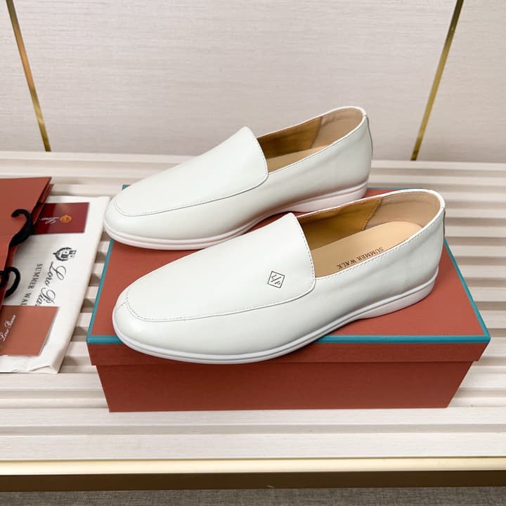 Loro Piana Classic Nappa Moccasins in Dark Blue Loafer Close-up