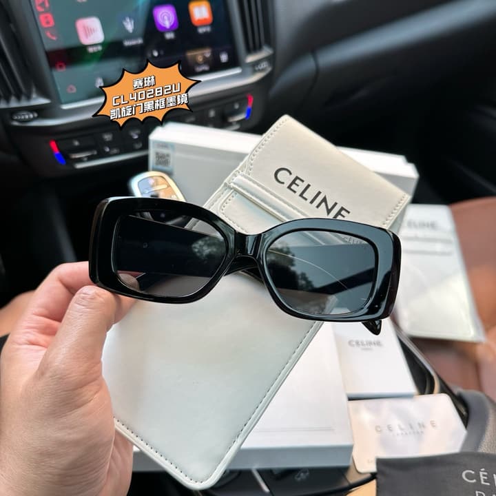Celine CL40282U Triomphe 01 Narrow Frame Sunglasses – Summer Collection 2025 in Classic Black
