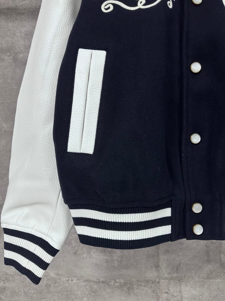 Louis Vuitton Seashell Embroidery Bomber Jacket – Nautical Collection – 24FW in Navy Blue With White Sleeves