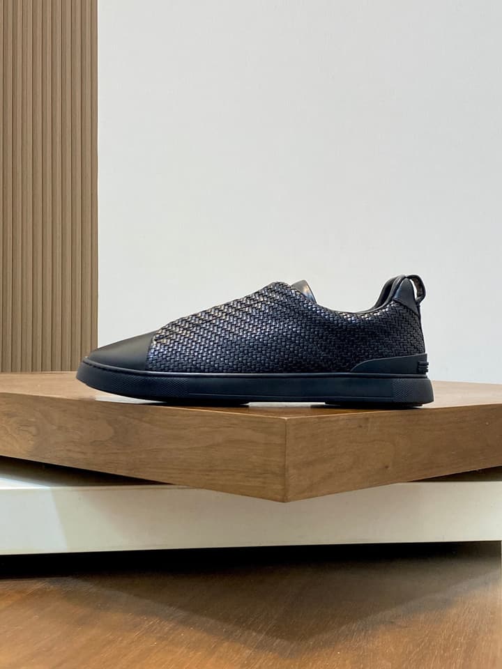 Ermenegildo Zegna Triple Stitch Sneakers in Black