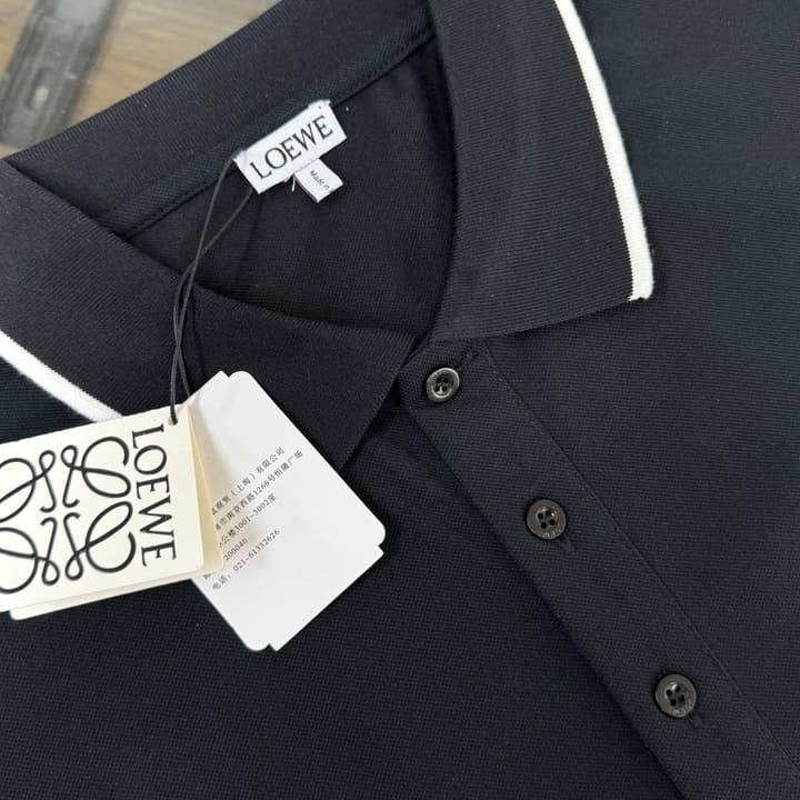 Loewe Business Casual Short-Sleeved Polo Shirt – 2026SS in Black