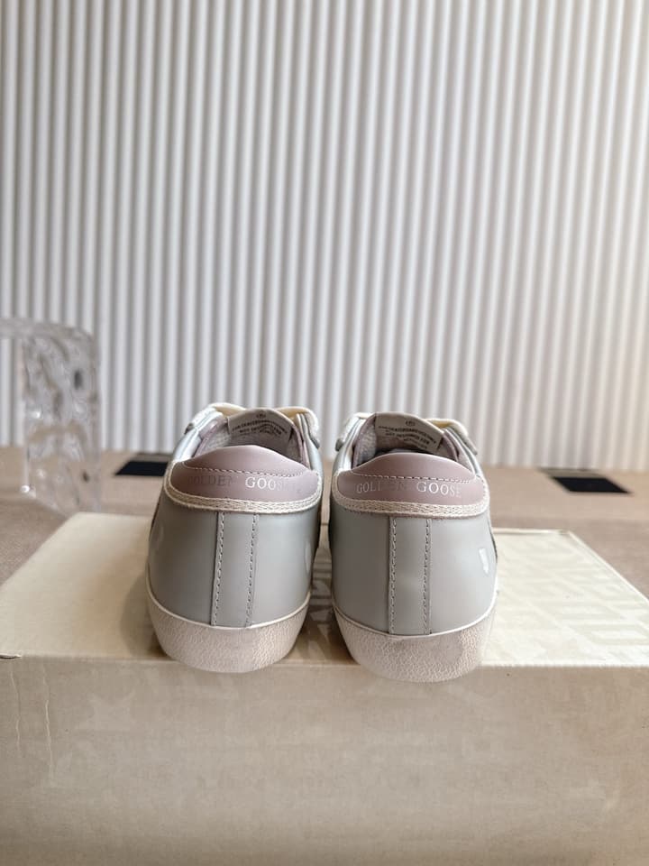 Golden Goose Distressed Leather Sneakers in Dark Green