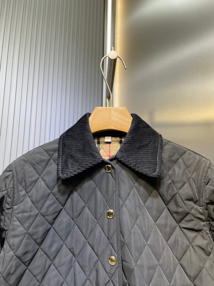 Burberry Quilted Long-Sleeve Jacket – 25FW in Charcoal Grey