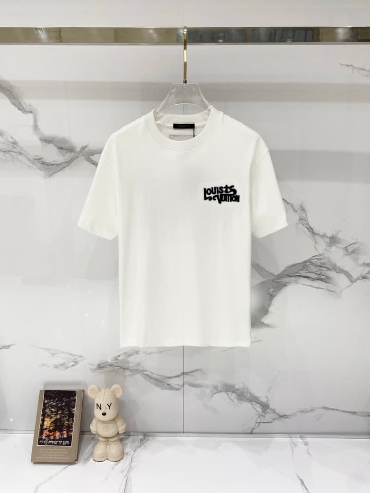 Louis Vuitton 1864 Fringe Logo Cotton T-Shirt in Black