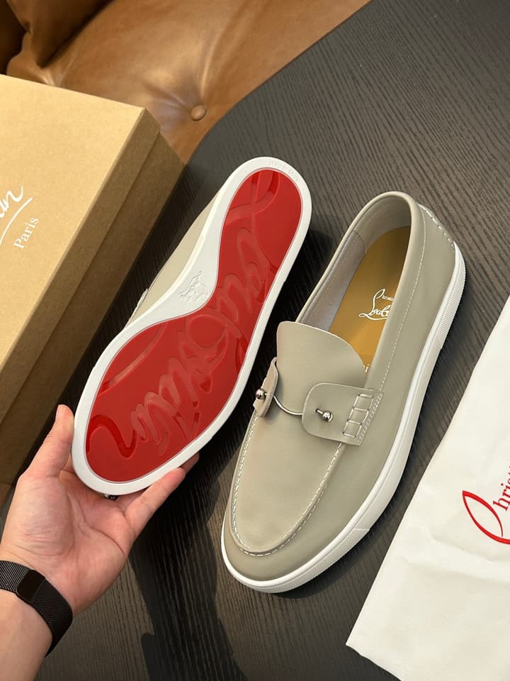 Christian Louboutin Men's Casual Sneakers in Light Grey