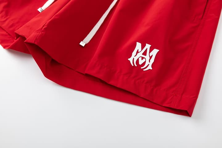 Amiri Logo Athletic Beach Shorts in Black