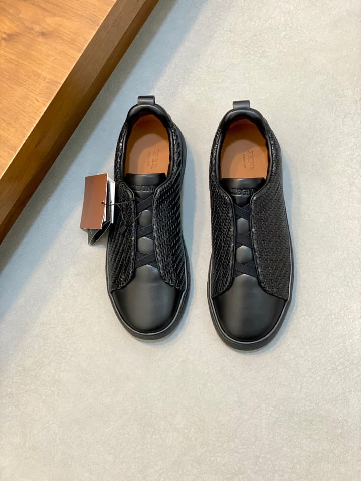 Ermenegildo Zegna Triple Stitch Sneakers in Black